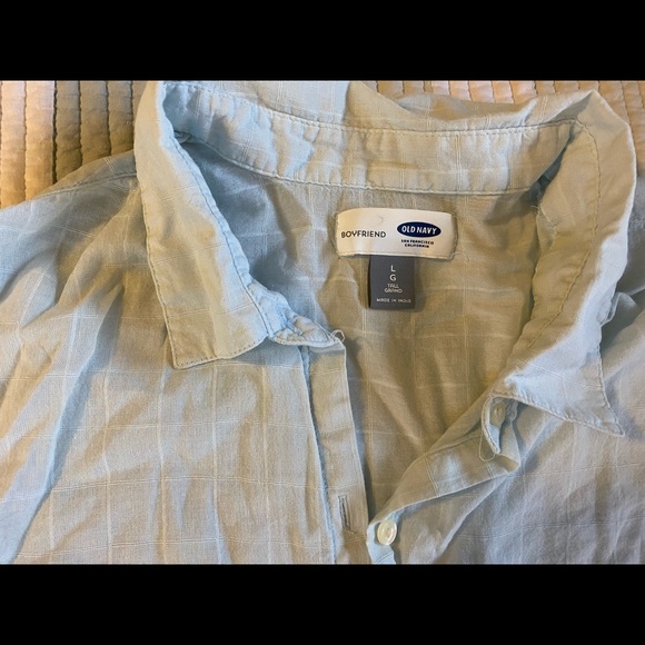 Old Navy boyfriend Large blue button down - Picture 2 of 2